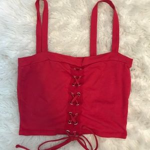 Red crop top